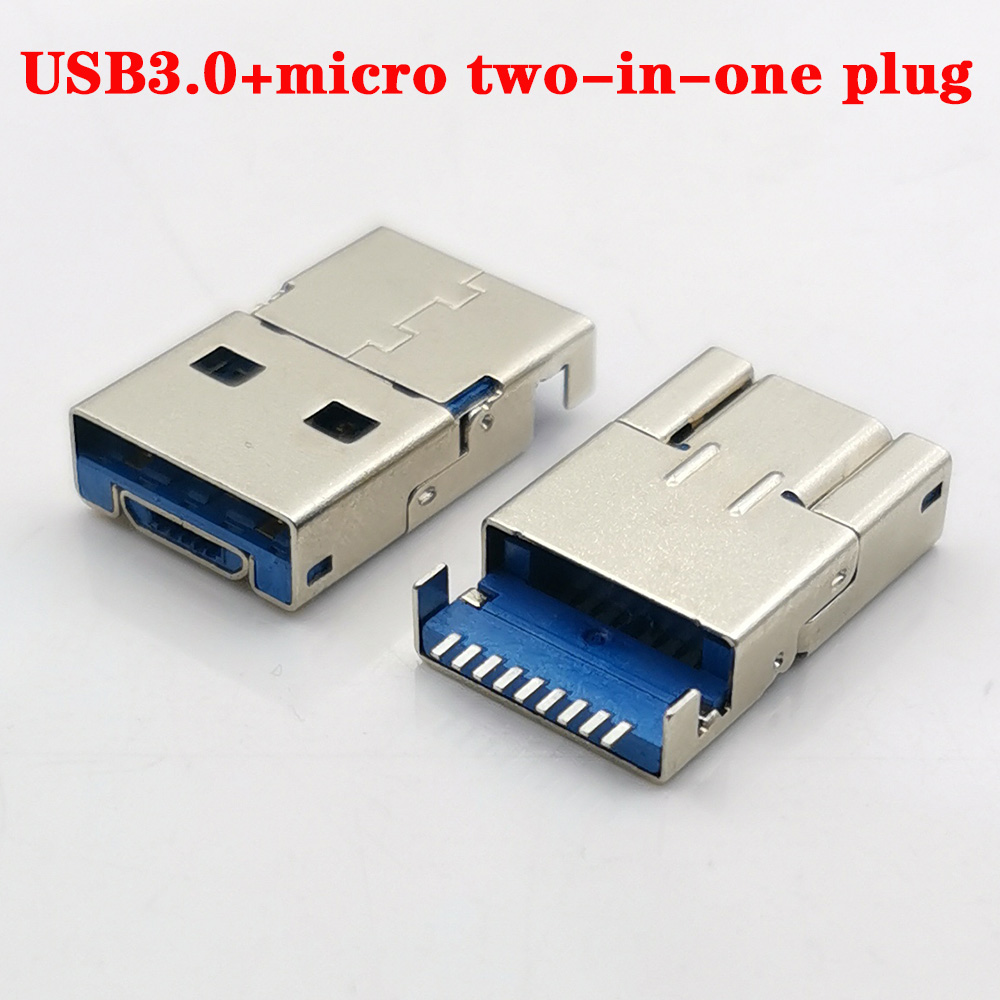 Smd Solder Paste - 10Pcs USB3.0ประเภท + Micro ชายสอง-In-One ปลั๊ก9ขา