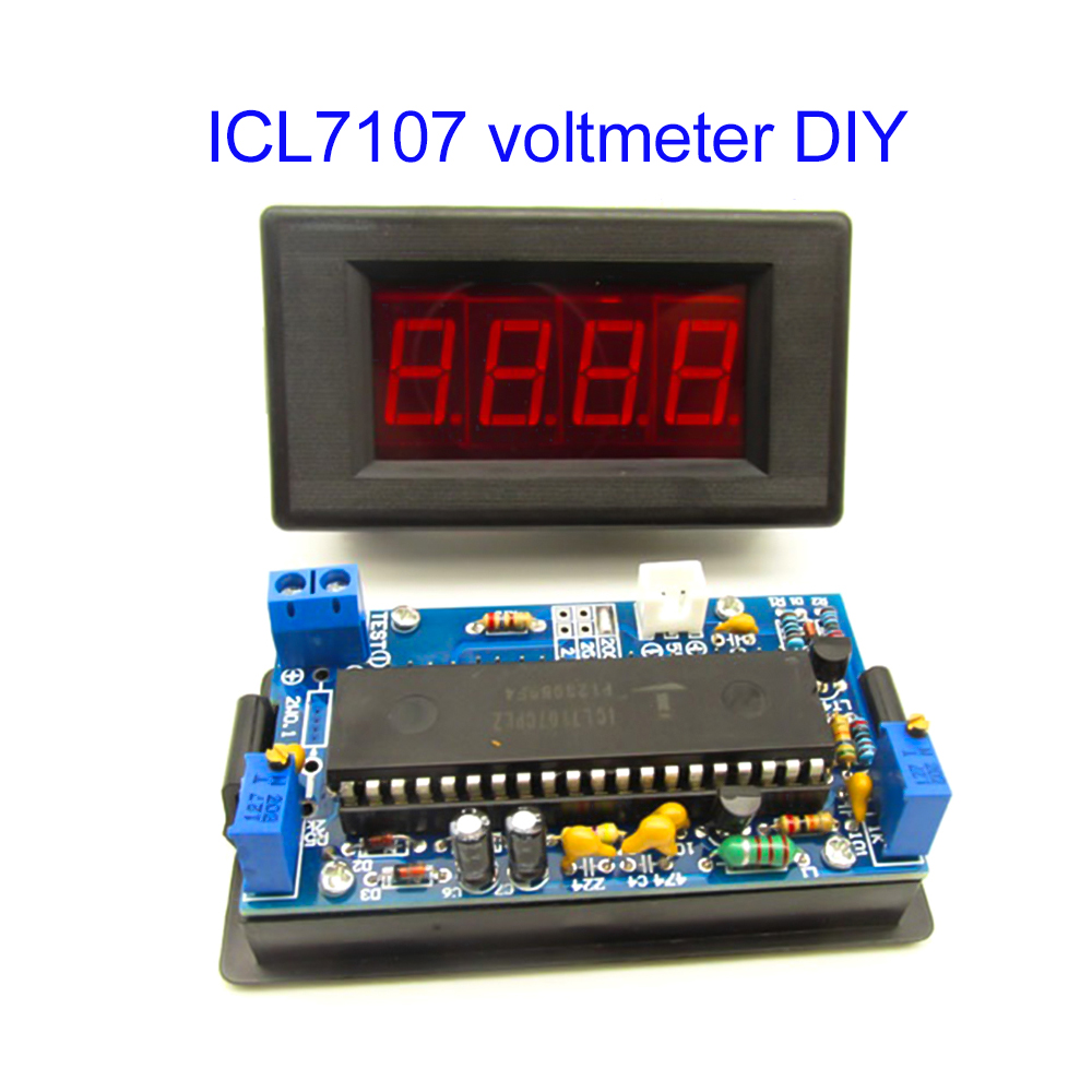 Diy Electronics Components Kit - ชุดอุปกรณ์วัดแรงดันไฟฟ้า ICL7107 สำหรับงาน DIY โมดูลวัดแรงดันไฟฟ้าดิจิตอล DC