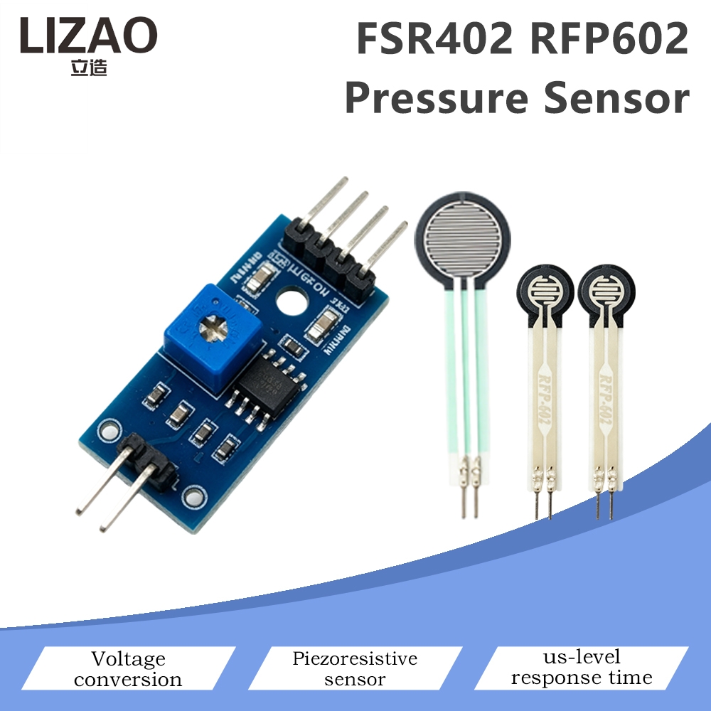Diy Robot Electronics Kit - FSR402 RFP602 ชุดเซ็นเซอร์ความดันแบบ Piezoresistive, โมดูลตัวต้านทานแบบไวต่อแรงกดพร้อมบอร์ดแปลงแรงดันไฟฟ้าสำหรับอาร์ดูโน่ ดีไอวาย