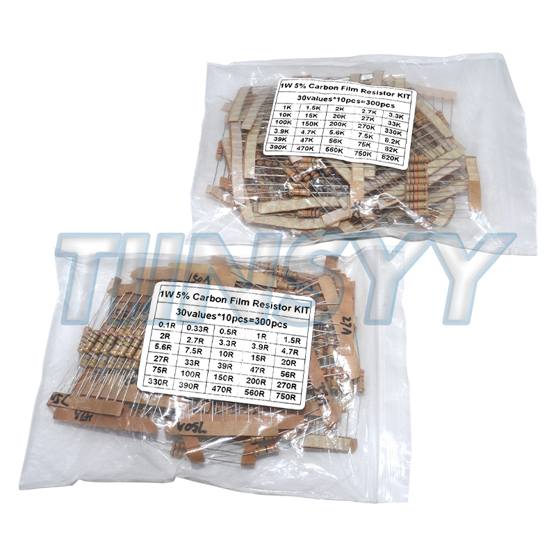 Diy Electronics Components Kit - ชุดตัวต้านทาน 300 ชิ้น 1W 5% คาร์บอนฟิล์ม