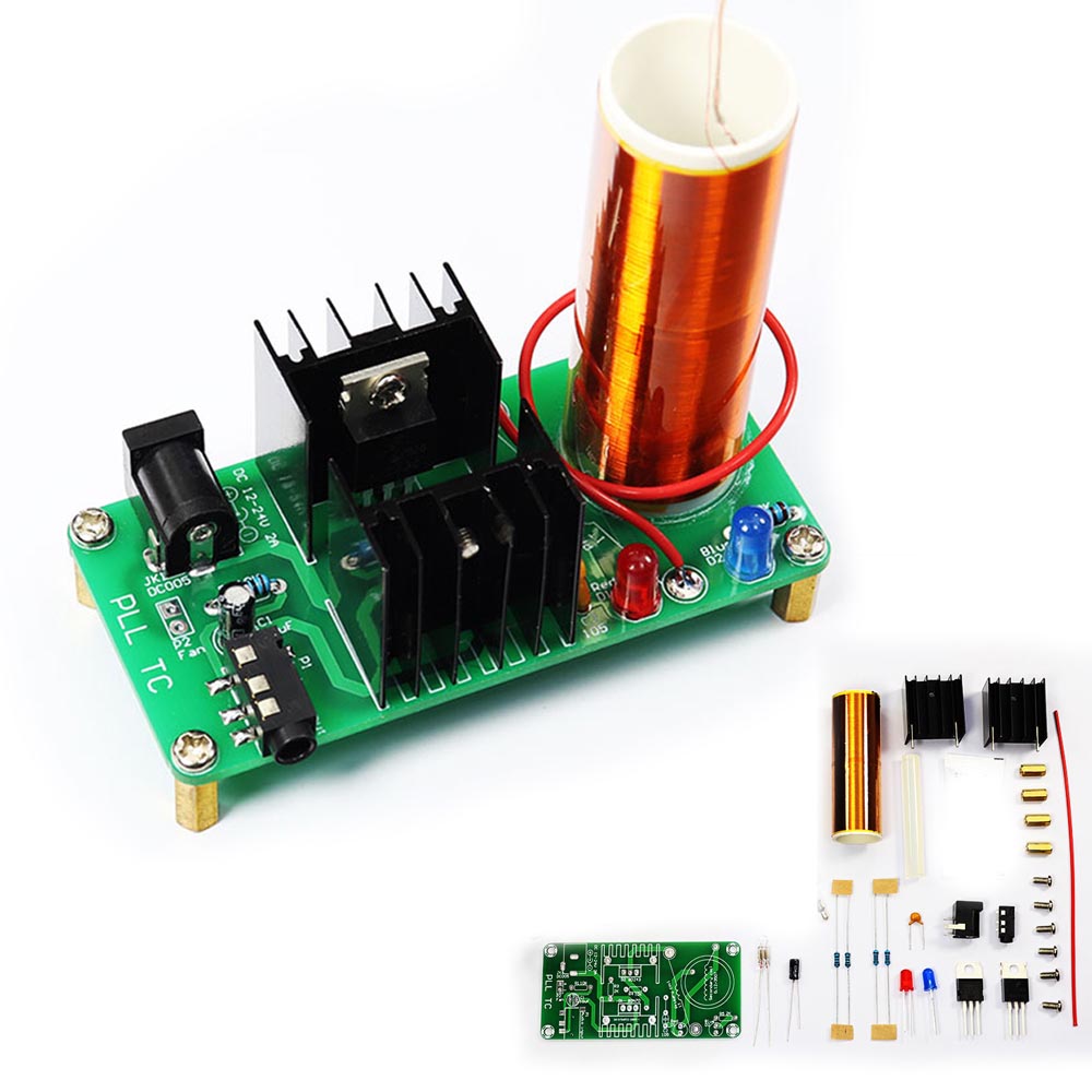 Diy Electronics Projects - ชุดคิทคอยล์เทสลาอิเล็กทรอนิกส์ DIY 18V 2A พร้อมขั้วต่อเสียง 3.5