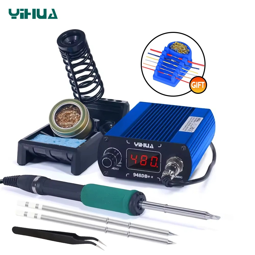 Diy Soldering Station No Electronics - สถานีบัดกรีอิเล็กทรอนิกส์ YIHUA 948DB+-II 75W รุ่น T12