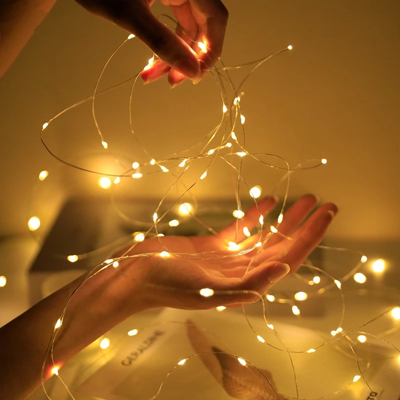 Diy Electronics News - ไฟ LED Fairy String ปุ่มแบตเตอรี่ไฟตกแต่งบ้านห้องนั่งเล่นห้องนอนสวนคริสต์มาสงานแต่งงานปีใหม่เครื่องประดับ Garland