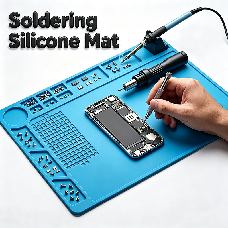 Diy Soldering Station No Electronics - แผ่นซิลิโคนสำหรับซ่อมแซม แผ่นรองกันความร้อนสำหรับสถานีบัดกรี แผ่นรองบัดกรีแผงวงจร ทนความร้อนสำหรับอุปกรณ์อิเล็กทรอนิกส์และโทรศัพท์มือถือ