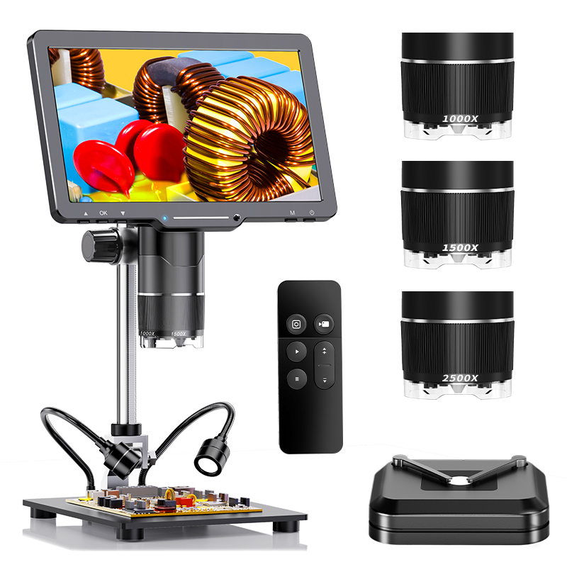 Diy Electronics Microscope - 2500X HDMI กล้องจุลทรรศน์ดิจิตอล 3 เลนส์ 2K