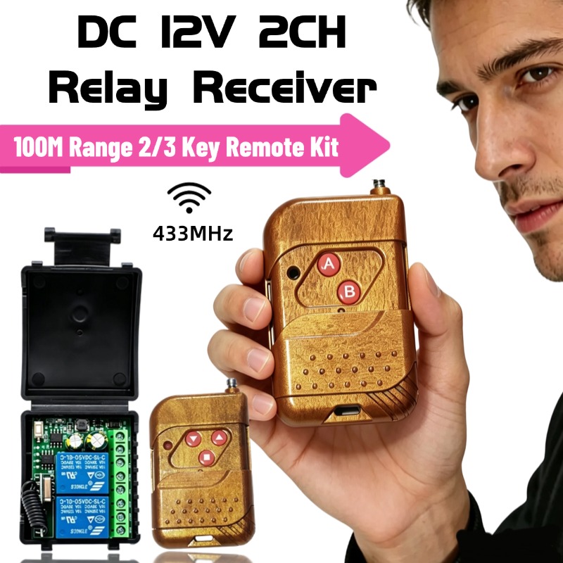 Rf 433Mhz Module - โมดูลรีเลย์ 2 ช่อง 433.92Mhz DC 9-30V