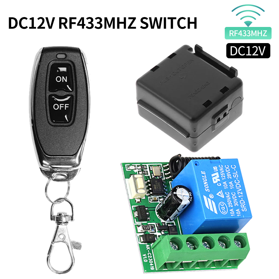 Rf 433Mhz Module - 433MHz สวิตช์ DC12V ไร้สายแบบ DIY โมดูลรีเลย์ขนาดเล็กและเครื่องส่งสัญญาณ