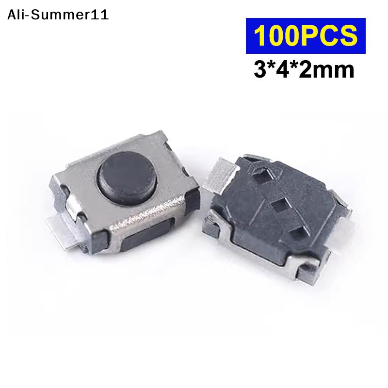 Push Button Tactile - 【Mm】100 ชิ้น 3*4*2 มม. ปุ่มไมโครสวิตช์สำหรับ C1