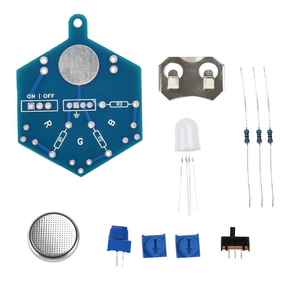 Diy Electronics Lab - ชุดฝึกหัดเชื่อมวงจรไฟ LED RGB สำหรับผู้เริ่มต้นเรียนรู้งานอิเล็กทรอนิกส์ ชุด DIY
