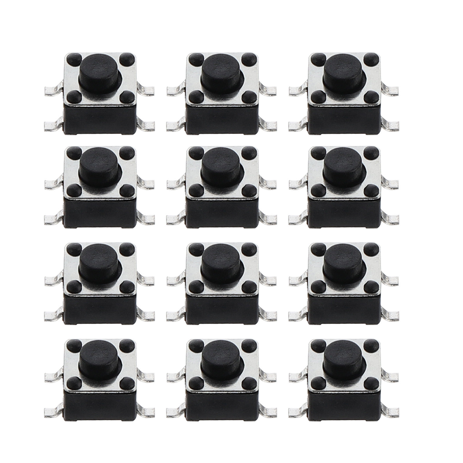 Push Button Tactile - ชุดปุ่มกดสัมผัส 100 ชิ้น โครงสร้างแบบกดชั่วขณะ ใช้งานได้หลากหลายสำหรับเครื่องใช้ในบ้าน