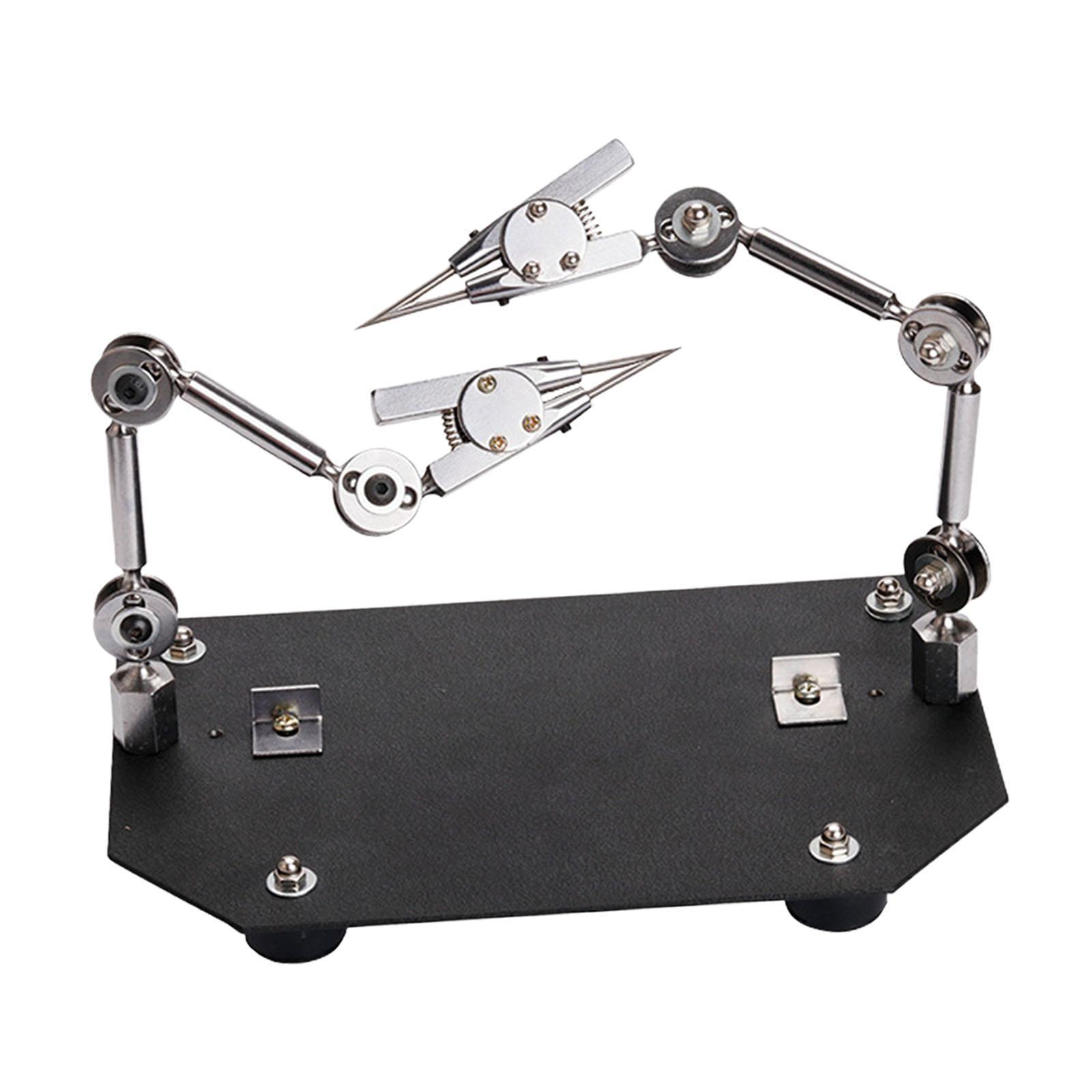 Diy Soldering Station No Electronics - สถานีบัดกรีพร้อมฐานเหล็ก แข็งแรงทนทาน ที่จับ PCB แบบมือที่สาม พร้อมแคลมป์ปรับระดับได้