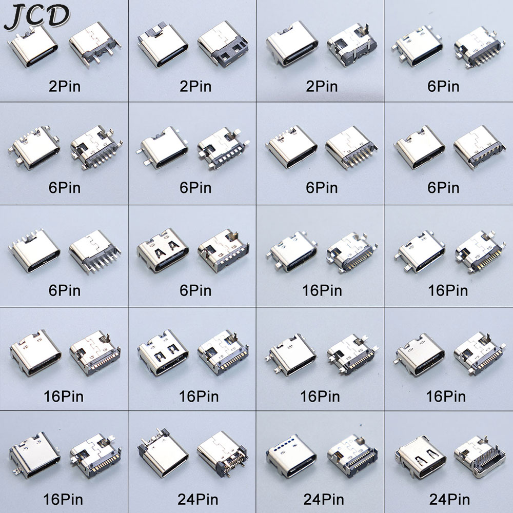 Smd Solder Paste - JCD 10 ชิ้น พอร์ตชาร์จ Type-C 2/6/16/24