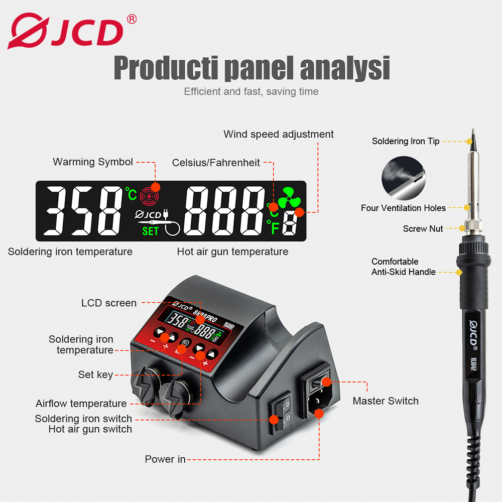 JCD 8898Pro 2 ใน 1 สถานีบัดกรี - Smd Solder Paste บทวิจารณ์และราคา