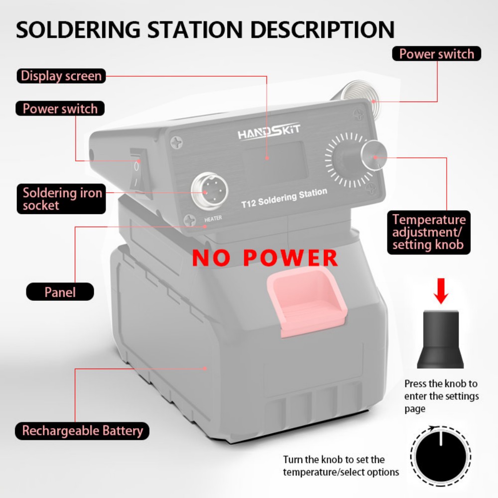 สถานีบัดกรีแบบพกพาไร้สาย T12 – - Diy Soldering Station No Electronics บทวิจารณ์และราคา