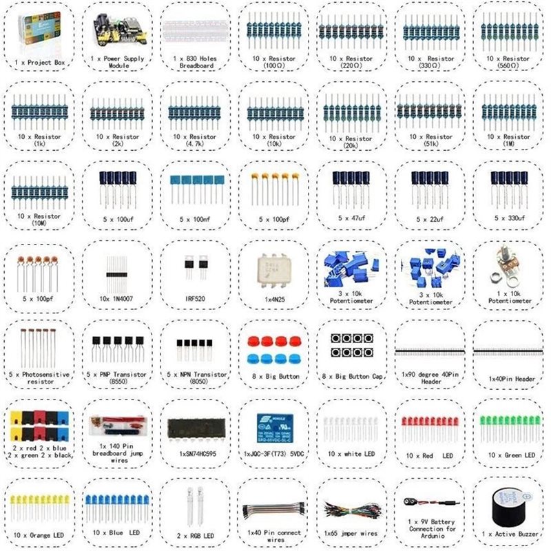 ดีไซน์ใหม่~ ชุดอุปกรณ์อิเล็กทร - Diy Electronics Components Kit บทวิจารณ์และราคา