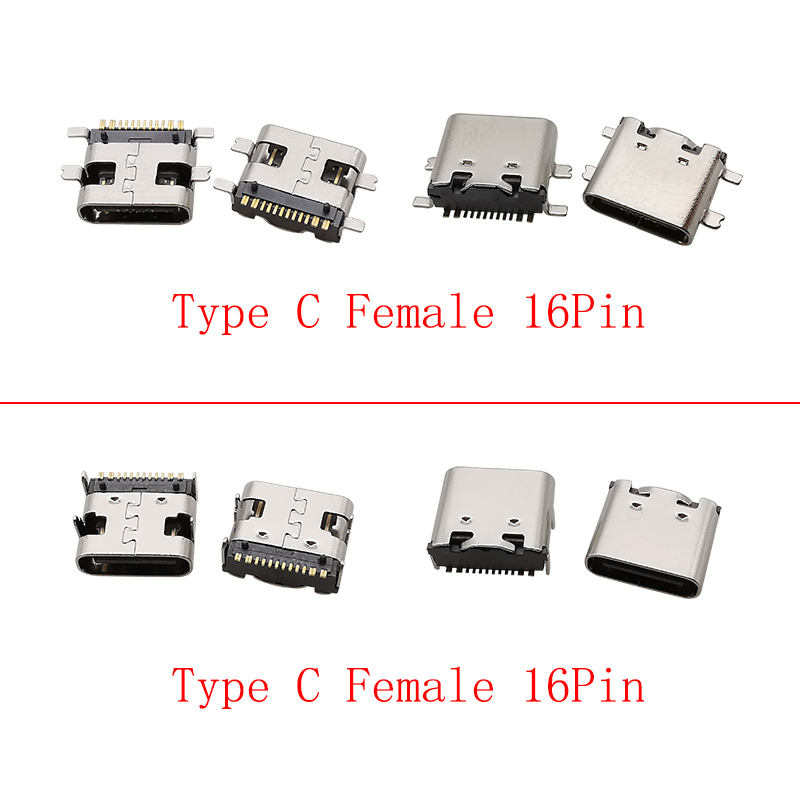 10ชิ้น USB Type C ตัวเมีย16ขาต - Smd Solder Paste บทวิจารณ์และราคา