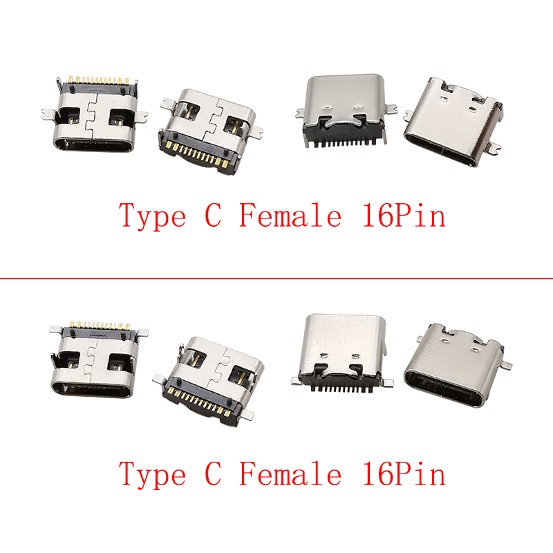 10ชิ้น USB Type C ตัวเมีย16ขาต - Smd Solder Paste บทวิจารณ์และราคา