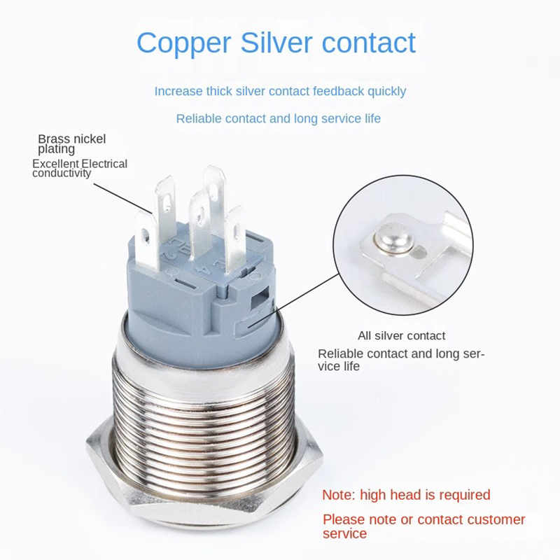 12/16/19/22มม. สวิทช์ปุ่มกดโลห - Push Button Tactile บทวิจารณ์และราคา