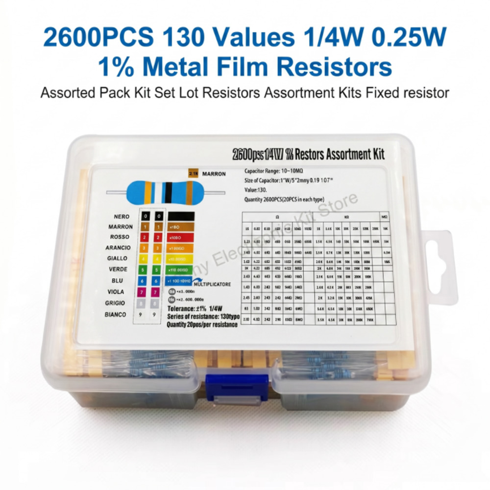 ตัวต้านทานฟิล์มโลหะ 2600 ชิ้น  - Diy Electronics Components Kit บทวิจารณ์และราคา