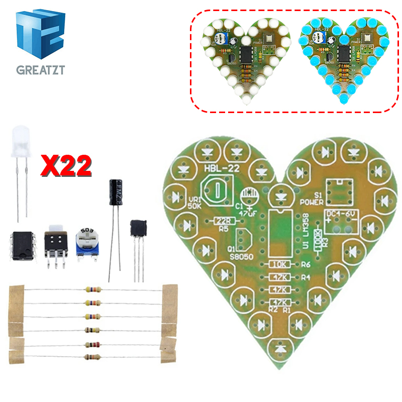 ชุด DIY โคมไฟรูปหัวใจ ชุดไฟ LE - Diy Electronics Lab บทวิจารณ์และราคา