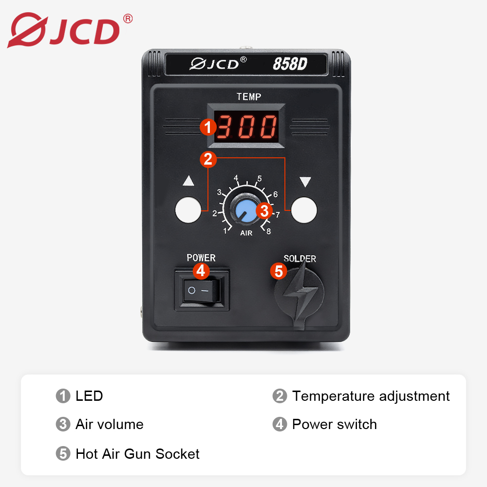 JCD HOT AIR GUN 858D 700W BGA  - Smd Solder Paste บทวิจารณ์และราคา