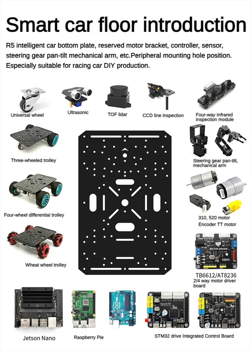 โครงรถหุ่นยนต์ขับเคลื่อน 4 ล้อ - Diy Robot Electronics Kit บทวิจารณ์และราคา